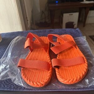 Orange sandals